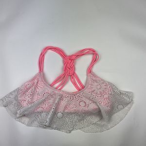 Small Lace And Hot Pink Bikini Top